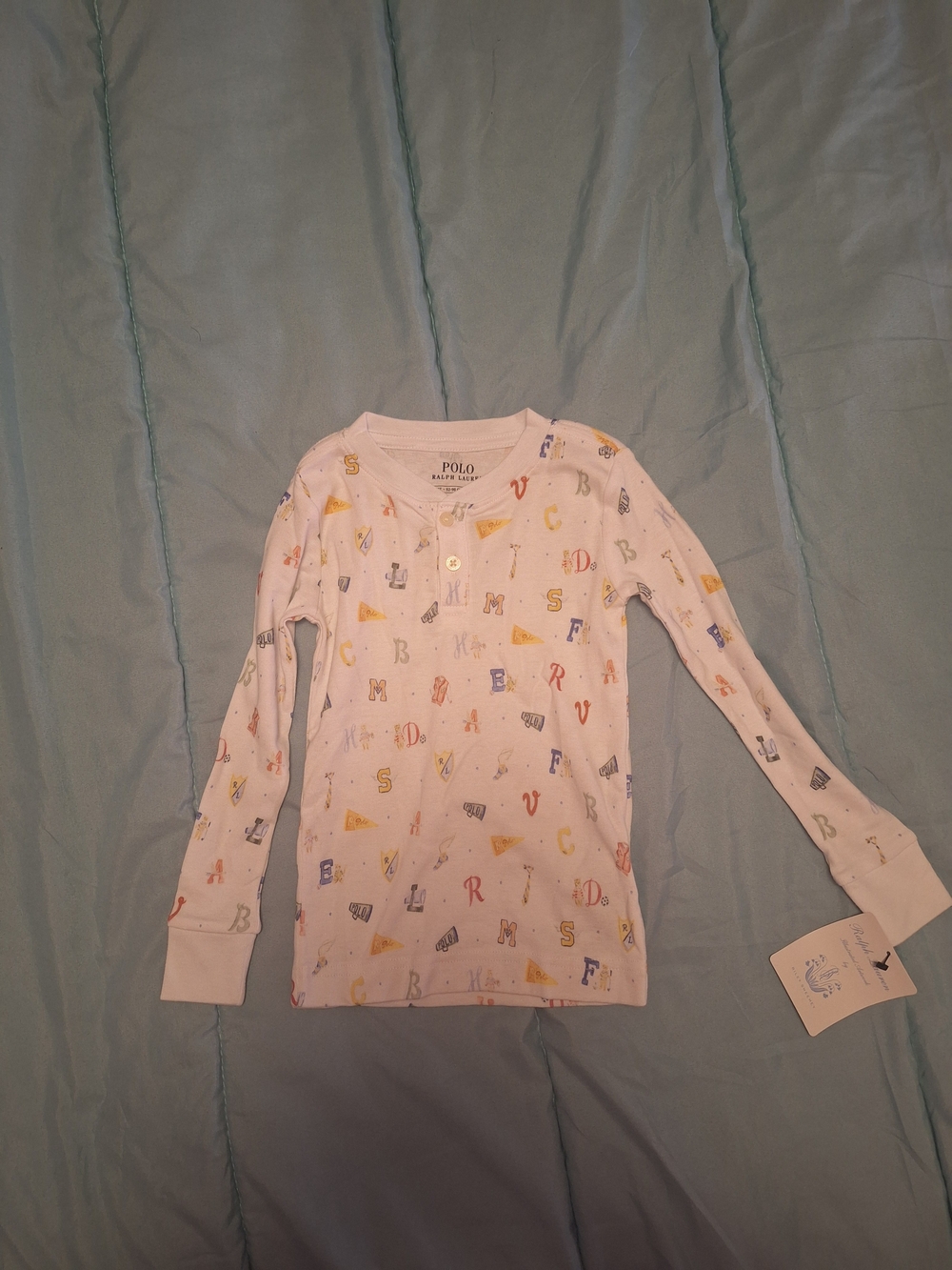 NWT Polo Ralph Lauren White Long Sleeve Kids Henley Top  Size 3T